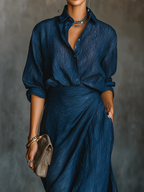 Stella | Button-Down Wrap Maxi Set for Women