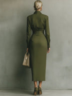 Eva | Belted Maxi Shirt Dress for Women