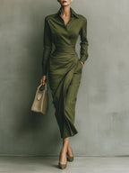 Eva | Belted Maxi Shirt Dress for Women