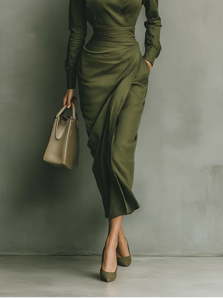 Eva | Belted Maxi Shirt Dress for Women