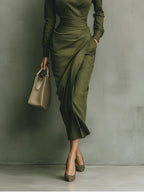 Eva | Belted Maxi Shirt Dress for Women