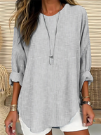 Verena | Vertical Stripe Blouse with Round Neck for Women