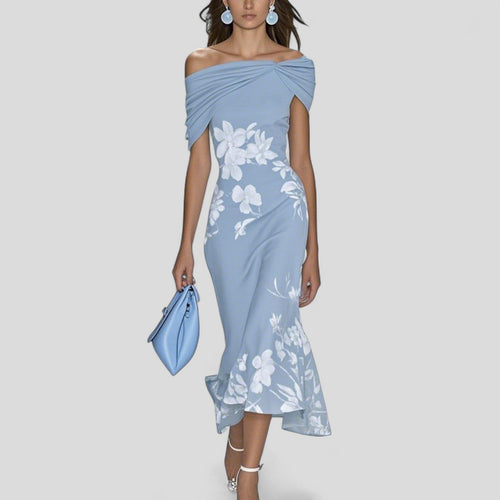 Aimee | Floral Off-Shoulder Midi Dress for Women