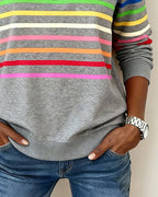Rosetta | Striped Half Zip Sweatshirt for Women