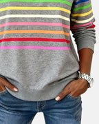 Iris | Striped Half-Zip Sweatshirt for Women
