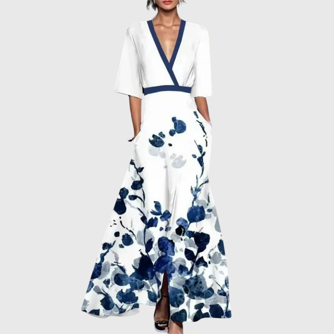 Candice | Wrap Maxi Dress with V-Neck for Women