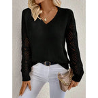 Adrianne | V-Neck Openwork Knit Sweater for Women