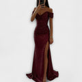 Airlia | Glitter Off-Shoulder Maxi Dress for Women