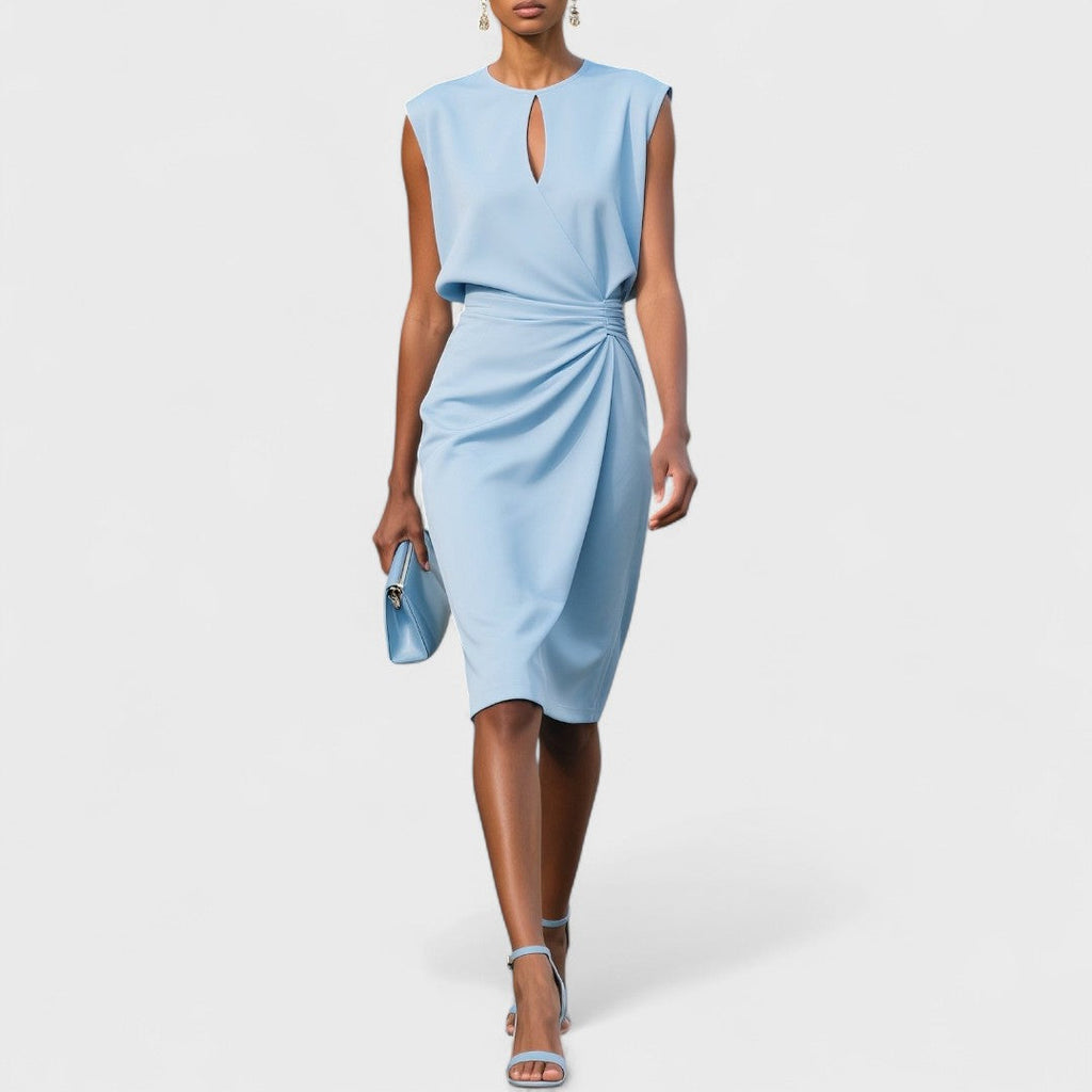 Sleeveless Wrap Dress with Keyhole Neck for Women