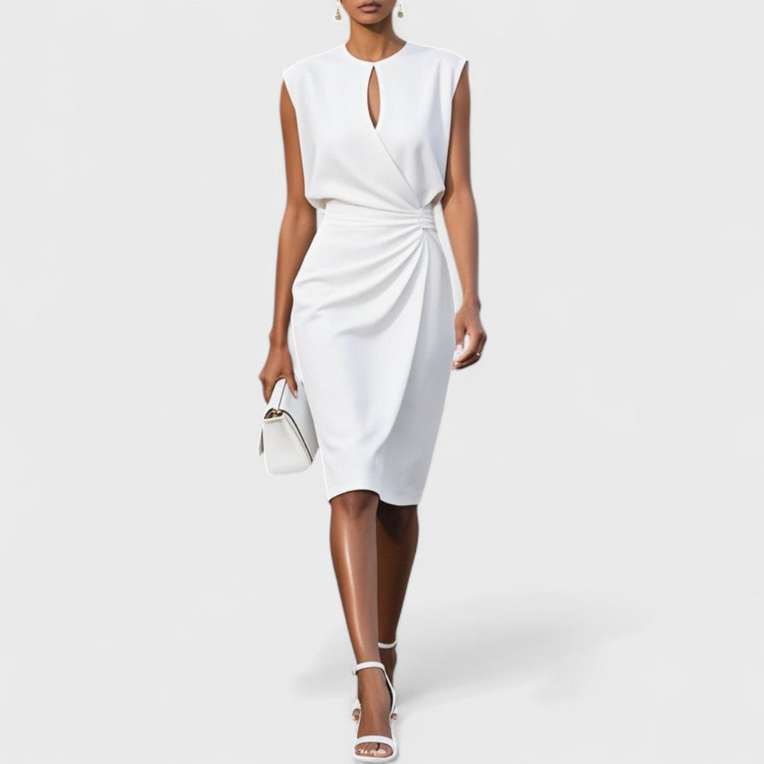 Sleeveless Wrap Dress with Keyhole Neck for Women