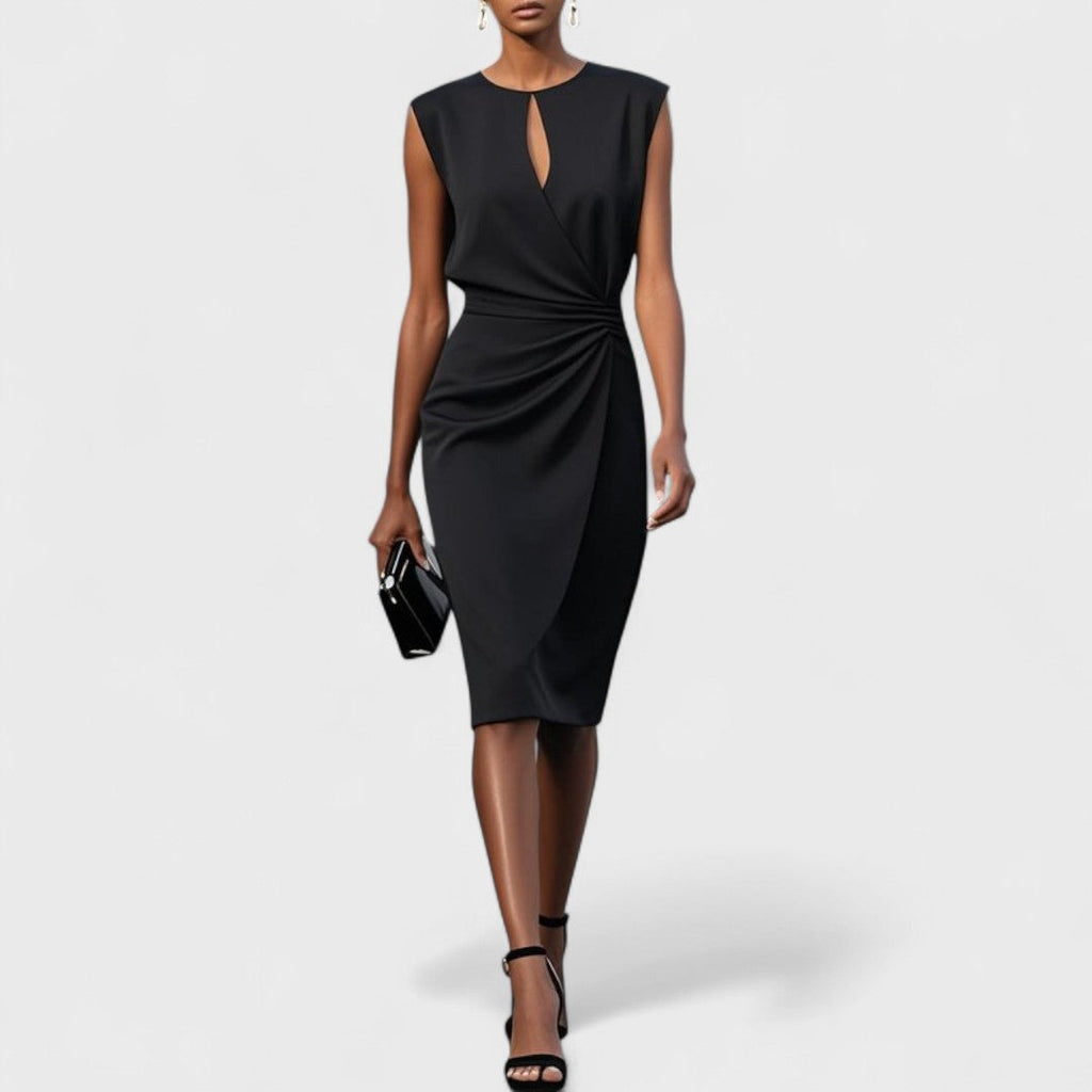 Sleeveless Wrap Dress with Keyhole Neck for Women