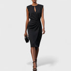 Sleeveless Wrap Dress with Keyhole Neck for Women