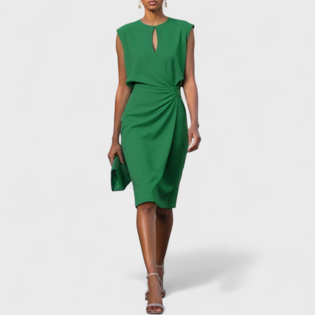 Sleeveless Wrap Dress with Keyhole Neck for Women