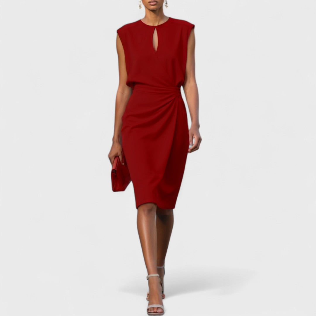 Sleeveless Wrap Dress with Keyhole Neck for Women