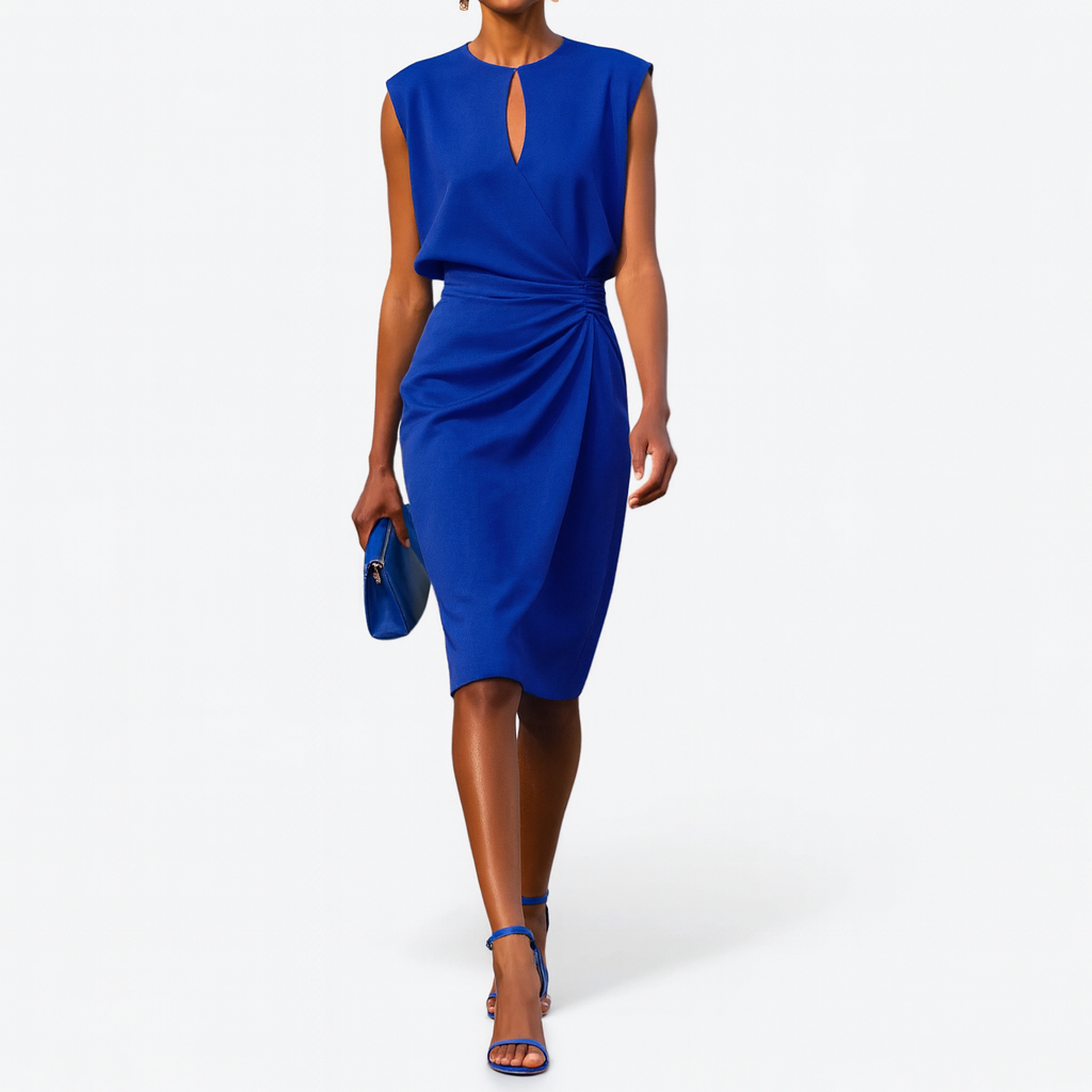Sleeveless Wrap Dress with Keyhole Neck for Women