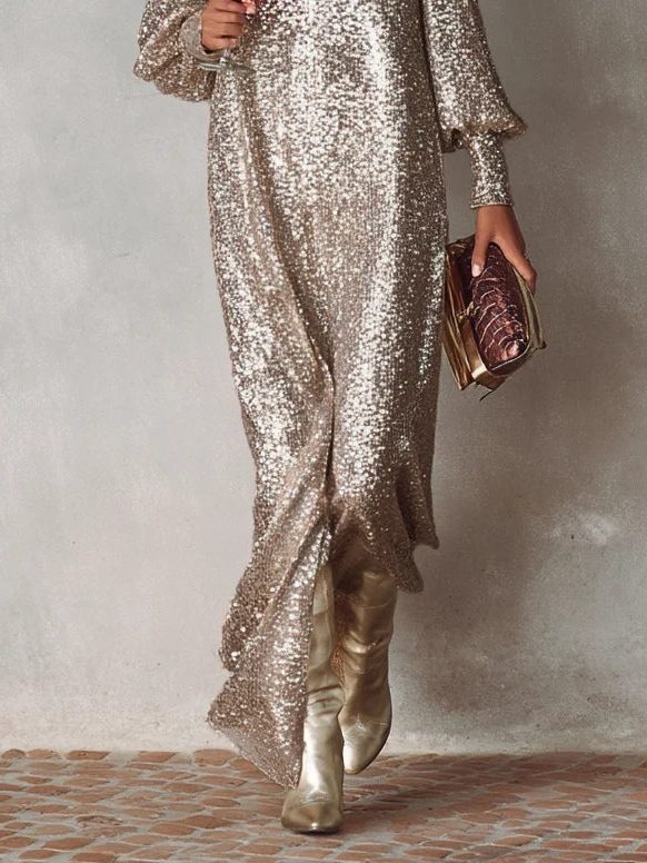 Ambrosia | Sequin V-Neck Maxi Dress for Women