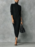 Aniela | Turtleneck Midi Sweater Dress for Women