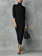 Aniela | Turtleneck Midi Sweater Dress for Women
