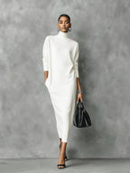 Aniela | Turtleneck Midi Sweater Dress for Women