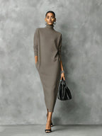 Aniela | Turtleneck Midi Sweater Dress for Women