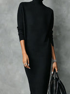 Aniela | Turtleneck Midi Sweater Dress for Women