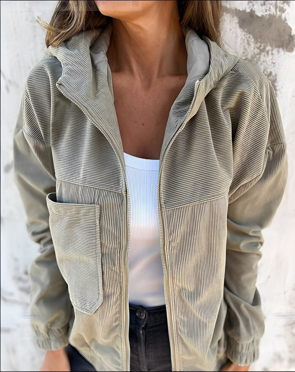 Aphrodite | Hooded Corduroy Jacket for Women