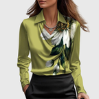 Flora | Cowl Neck Long Sleeve Satin Blouse for Women