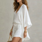 Avery | Linen Three-Piece Set with V-Neck for Women