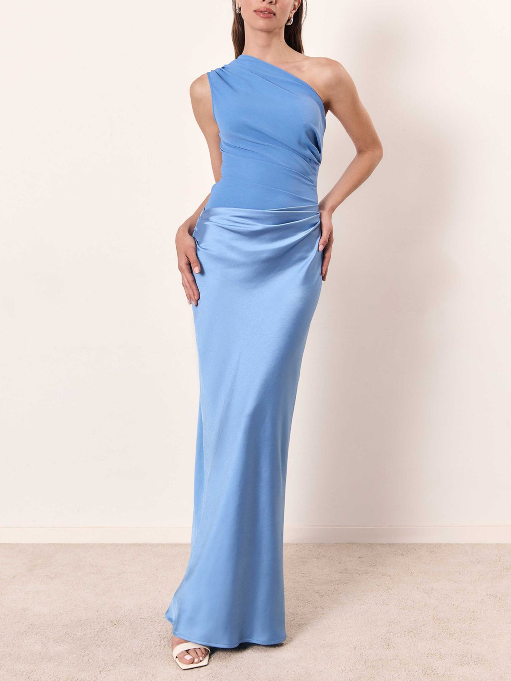 Anita | One-Shoulder Pleated Maxi Dress for Women