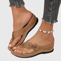 Silke | Flower Embellished Thong Sandals for Women