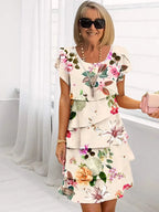 Mia | Pleated A-Line Floral Dress for Women