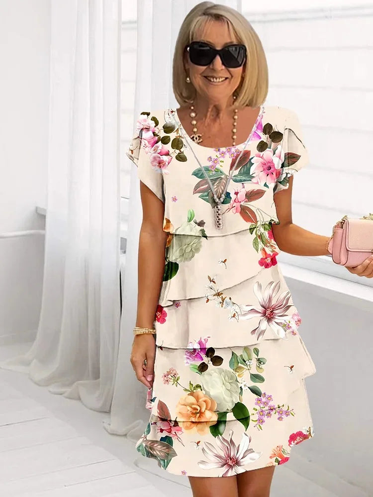 Mia | Pleated A-Line Floral Dress for Women