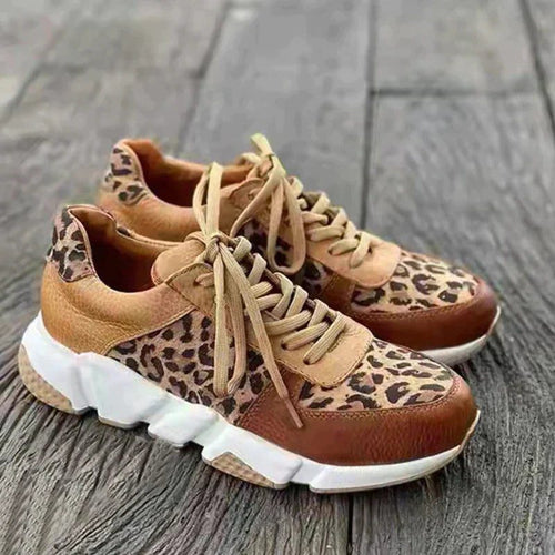 Bernadette | Leopard Print Lace-Up Sneakers for Women