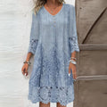 Oriana | Embroidered Midi Dress with V-Neck for Women