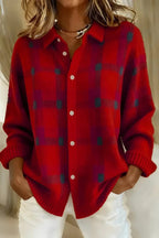 Brenna | Plaid Sweater with Button-Down Front for Women