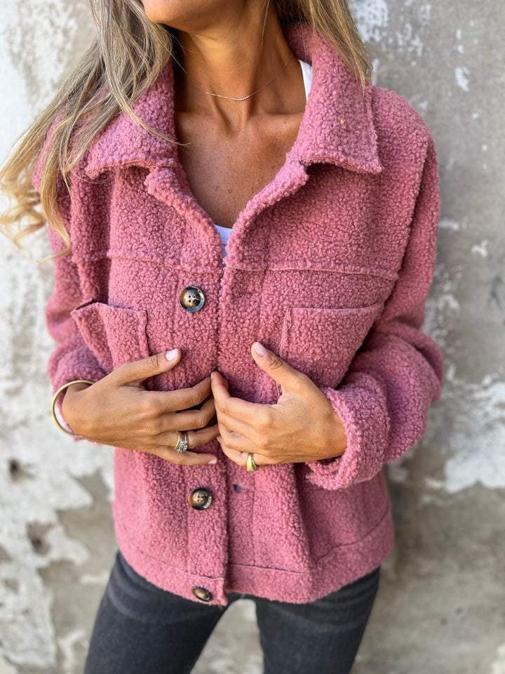 Brenna | Sherpa Button-Down Jacket with Chest Pockets for Women