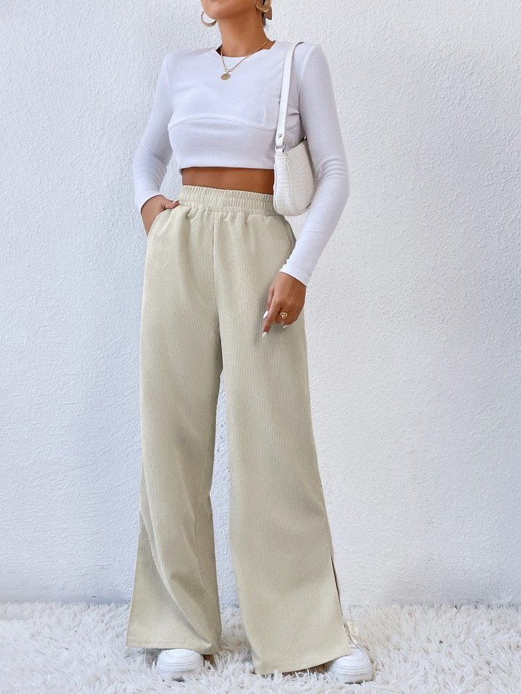 Briony | High-Waist Wide Leg Corduroy Pants for Women