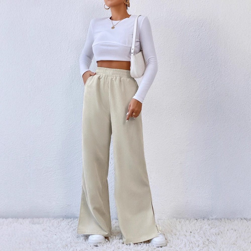 Briony | High-Waist Wide Leg Corduroy Pants for Women