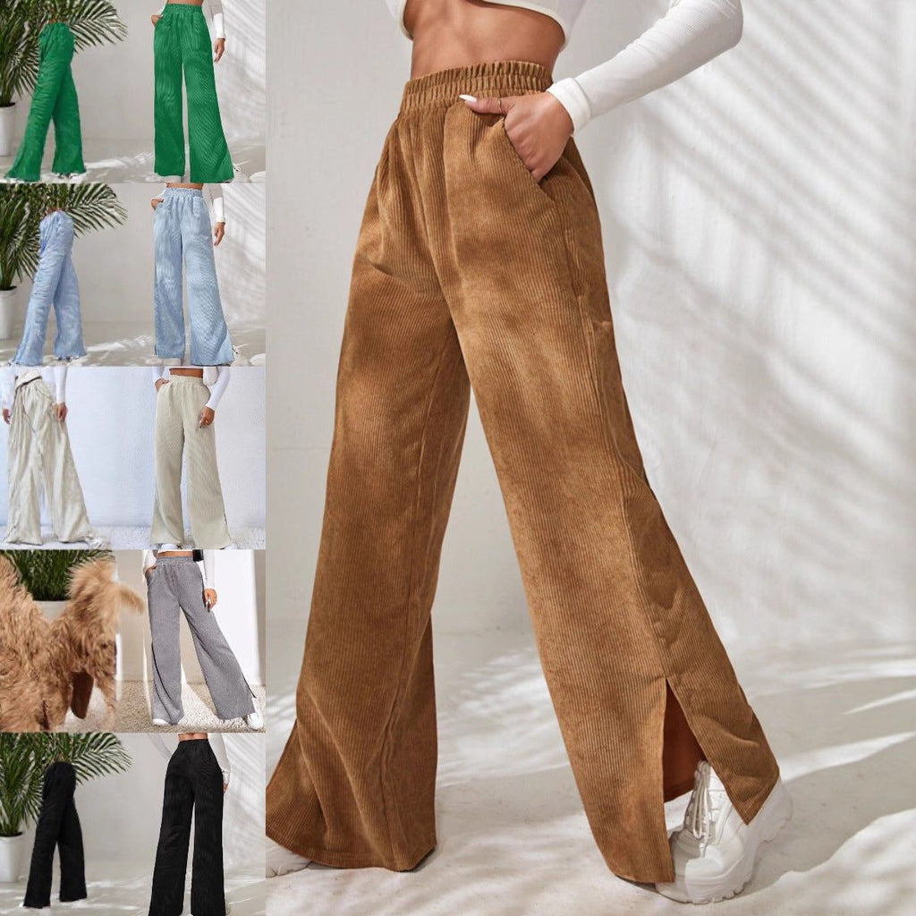 Briony | High-Waist Wide Leg Corduroy Pants for Women