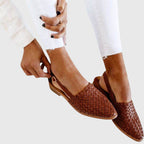 Leah | Woven Open Toe Loafers for Women