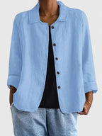 Maya | Button-Down Cotton Shirt Jacket for Women