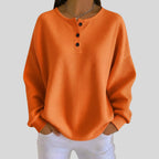 Calypso | Ribbed Knit Henley Sweatshirt for Women