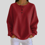 Calypso | Ribbed Knit Henley Sweatshirt for Women