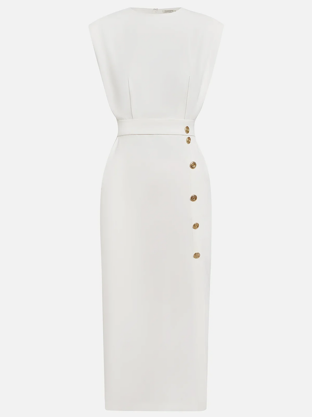 Anthea | Sleeveless Midi Dress with Button-Front for Women