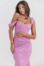 Charlotte | Wedding Guest Ruched Bodycon Maxi Dress for Women