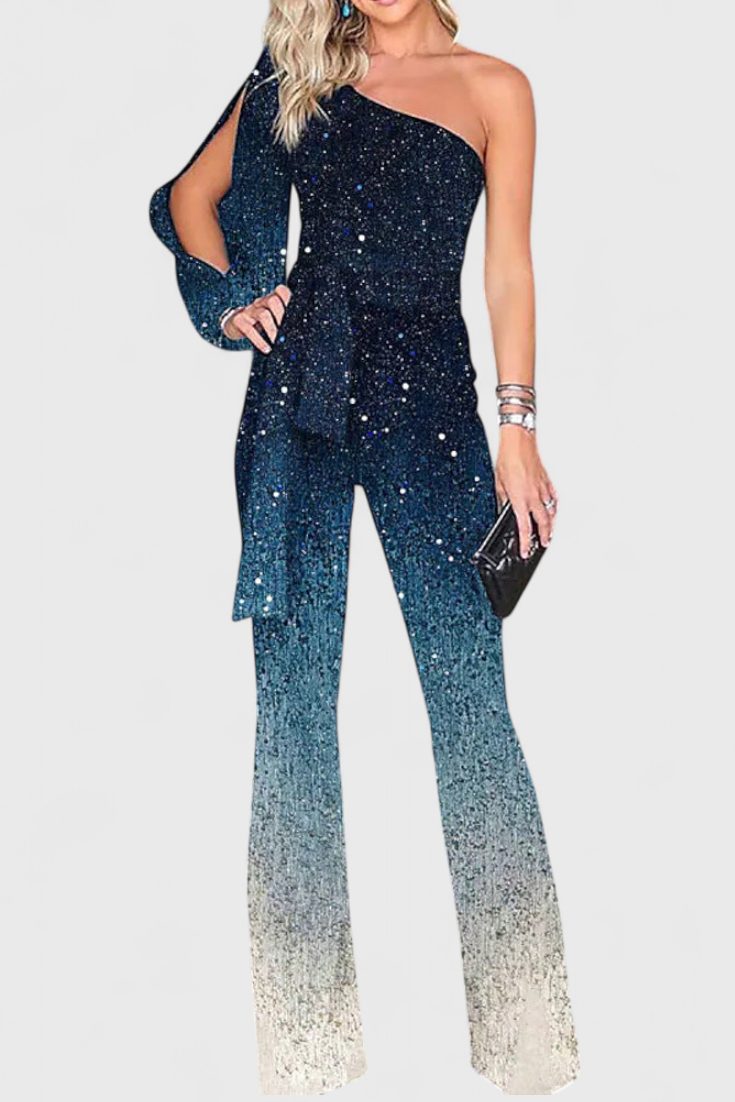 Concetta | Sequin One-Shoulder Wide Leg Jumpsuit for Women