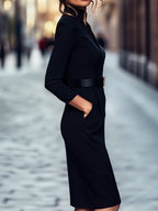 Cora | Midi Shirt Dress with Belt for Women