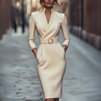 Cora | Midi Shirt Dress with Belt for Women
