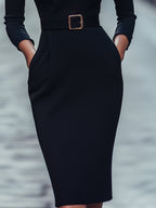 Cora | Midi Shirt Dress with Belt for Women