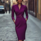 Cora | Midi Shirt Dress with Belt for Women